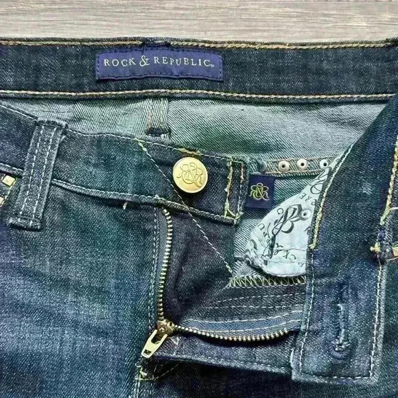 Rock & Republic Womens Jeans Kasandra Studded Boot Cut Jeans Women’s Size 2 EUC - Picture 4 of 16